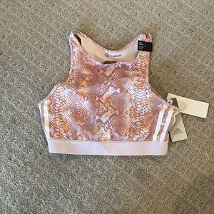 Adidas pink printed sports bra NWT